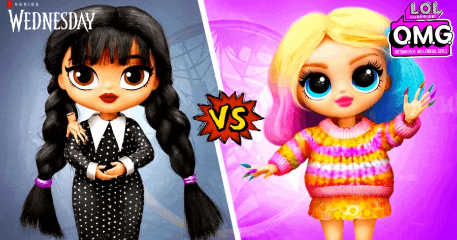 Which character from the Addams Family do you prefer: Wednesday or Gomez's doll version in LOL OMG?